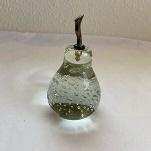 Vintage glass pear paperweight